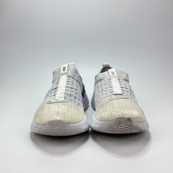 Nike Phantom Run Flyknit 2 True White Silver Slip-On Shoes Women's Size 6 - Picture 3 of 10